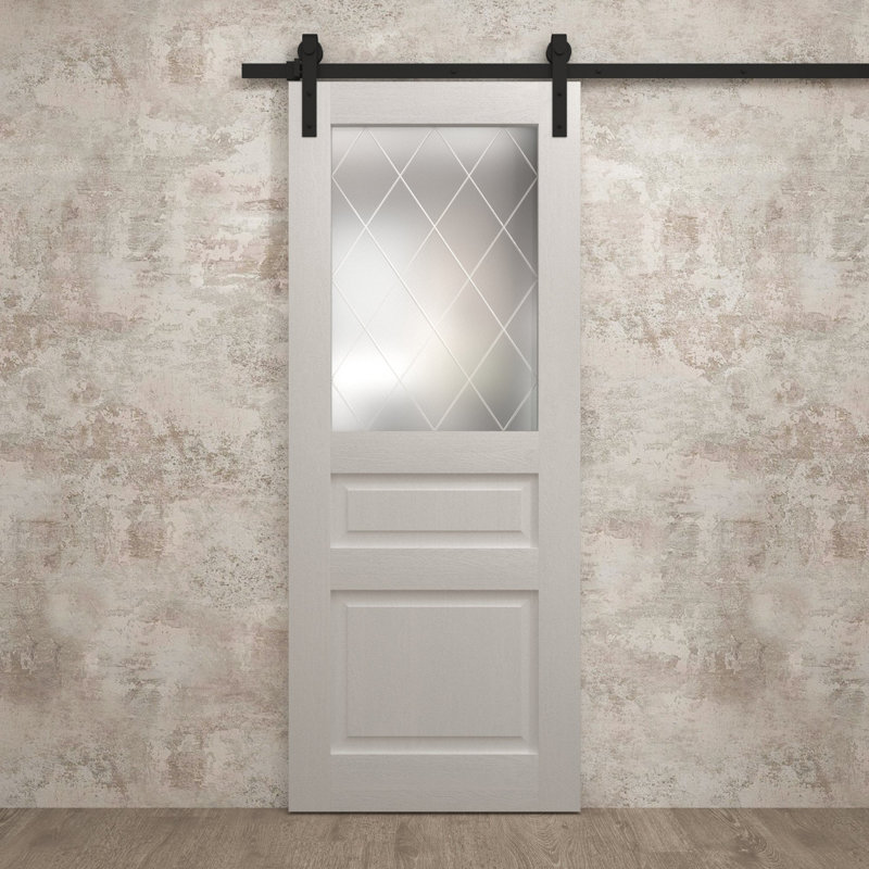 Porte de grange moderne | Ego 5011 | Ensemble de quincaillerie lourde pour rails | Portes intérieures solides, 42 po x 84 po