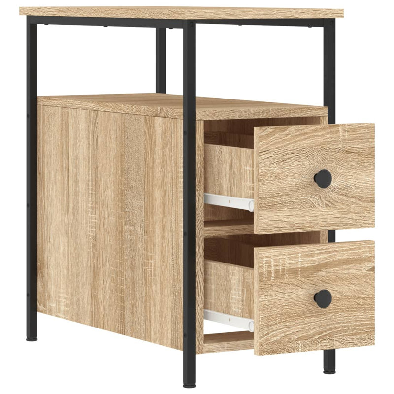 Nedlands 30cm W Manufactured Wood Bedside Table, Sonoma Oak