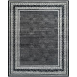 Hand Knotted Geometric Area Rug in Black/White