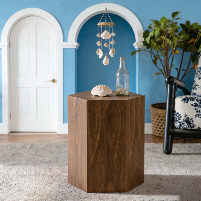 Ensemble de tables basses en MDF imitant le grain du bois, Marron foncé