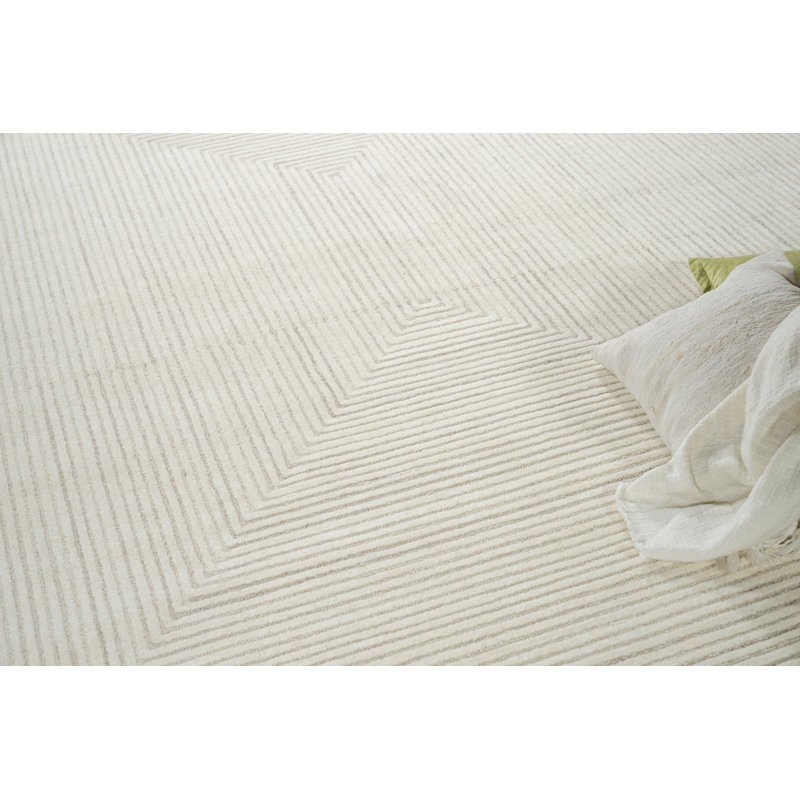 Serenity handloomed PET Beige/Brown Area Rug, Rectangle 6' x 9', Beige/Brown
