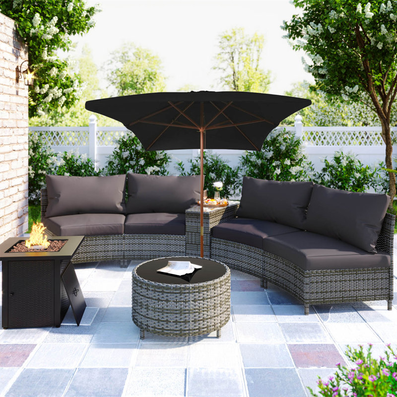 Aydin 200cm X 300cm Rectangular Market Parasol, Black
