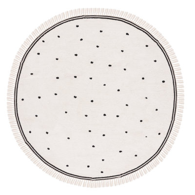 Huling Handwoven Area Rug In Ivory/Black