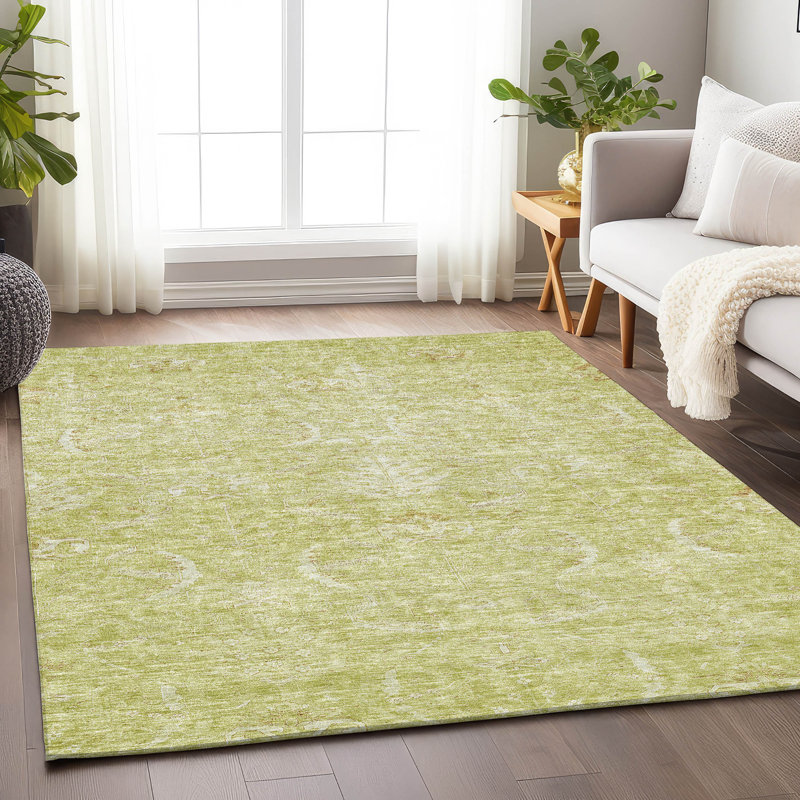 Tapis d'intérieur / extérieur vert Dahana , 10 pi x 14 pi