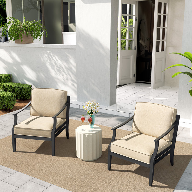 Tamarin Patio Aluminum Club Chairs With Sunbrella® Cushions (Set of 2)