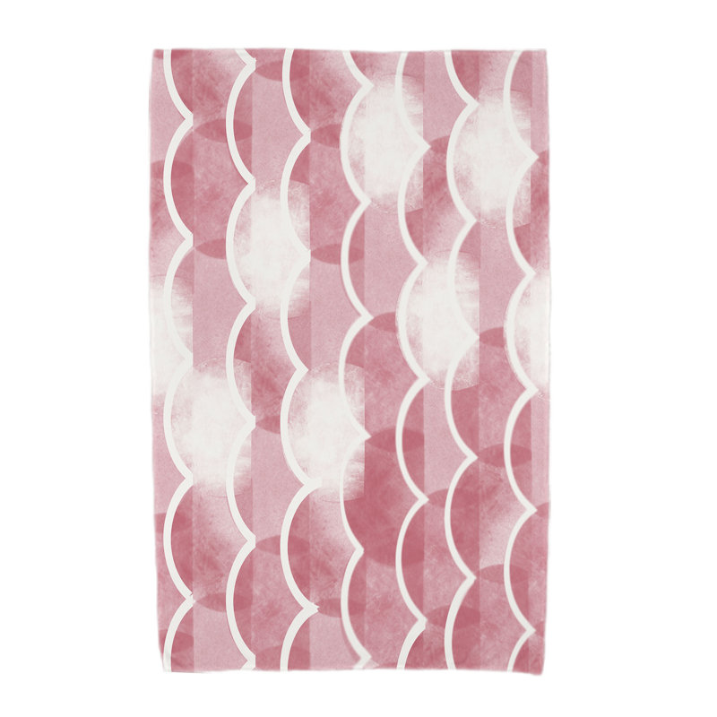 Serviette de bain à imprimé géométrique Aksel, Rouge