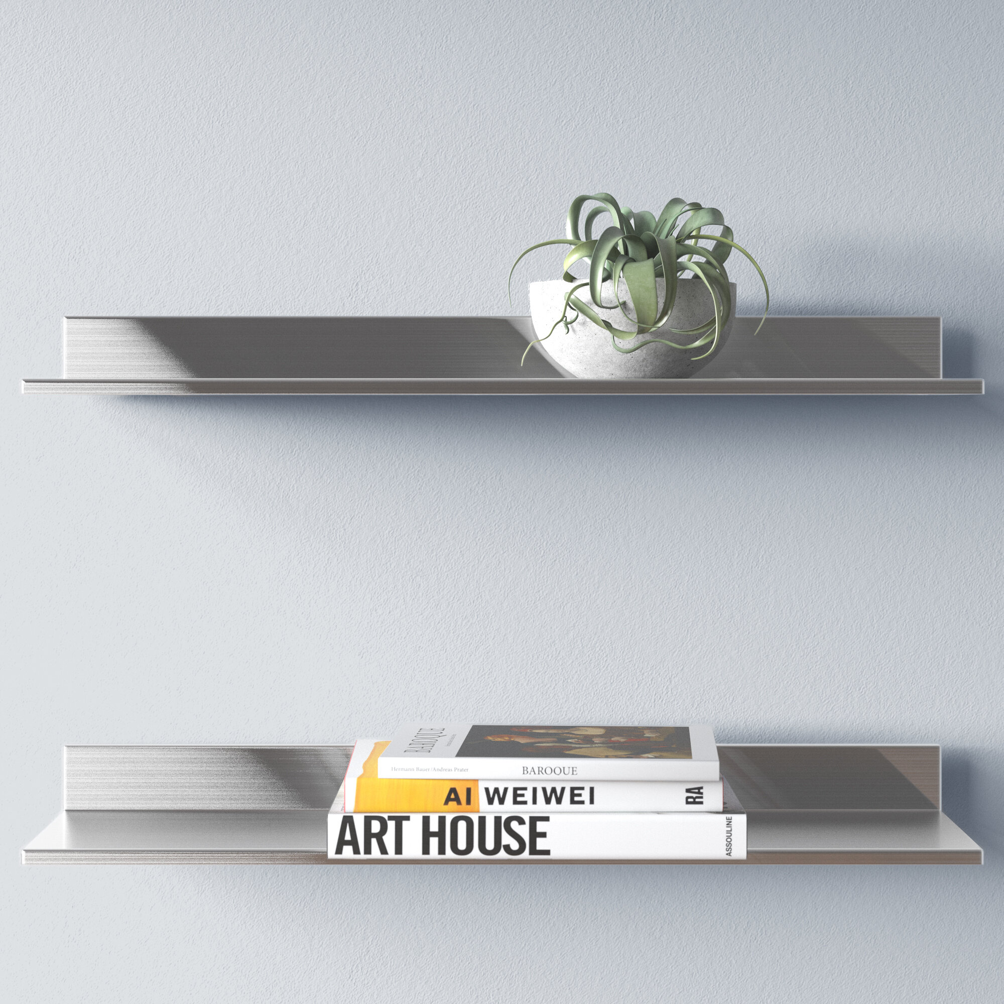 56 in. W x 2 in. D Modern Wall Mount Floating Shelves Long Narrow Picture Ledge (Set of 2) Decorative Wall Shelf