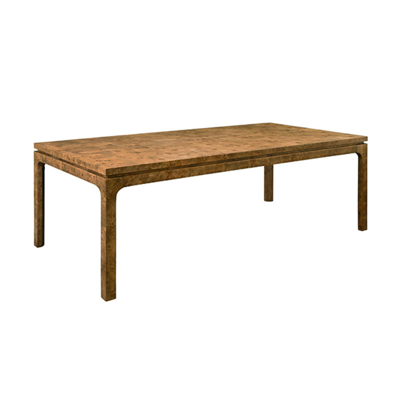 Modern Rectangular Dining Table, Dark Brown Wood