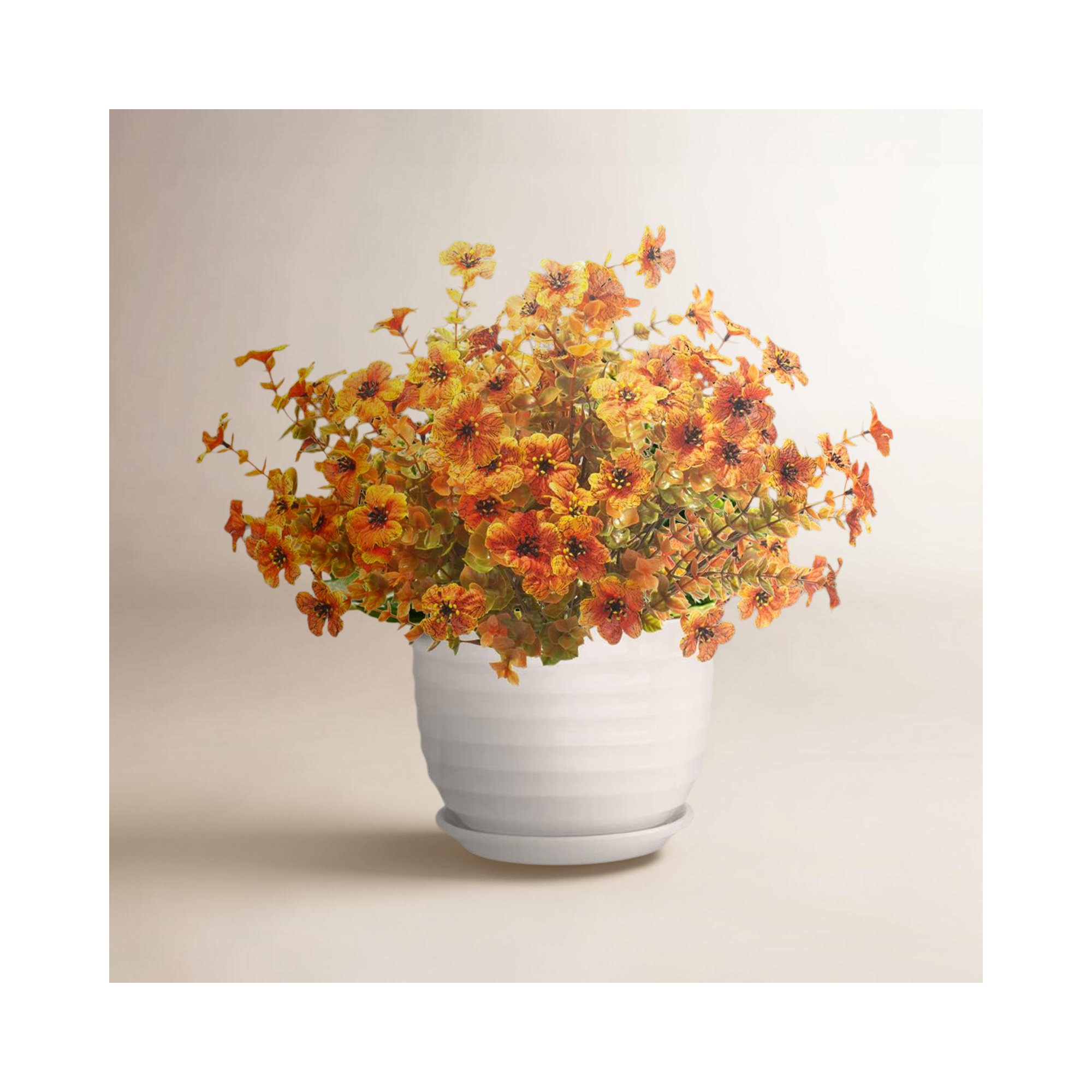 10 Bundles Artificial Fall Flowers Outdoor UV Resistant Fake Flowers