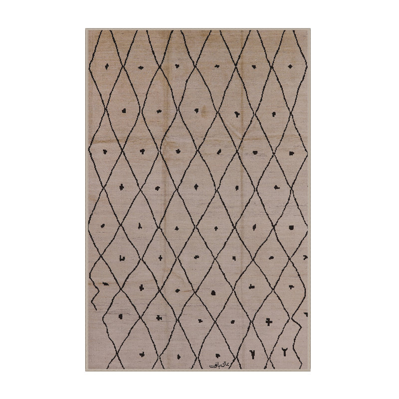 Tapis gris / brun à motif géométrique Louisville, Rectangle 7 pi x 10 pi