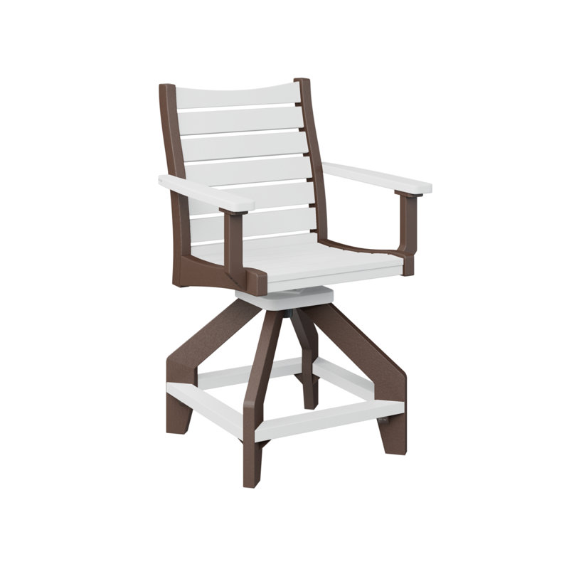 Chaise de comptoir pivotante Berlin Gardens Bristol, Chocolat / Brun, Blanc