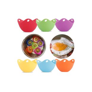 Mini Pancake Rings with Silicone Coated Anti-scald Handles and Oil Brush, Egg Circles for Cooking BONYOUN Color: Orange