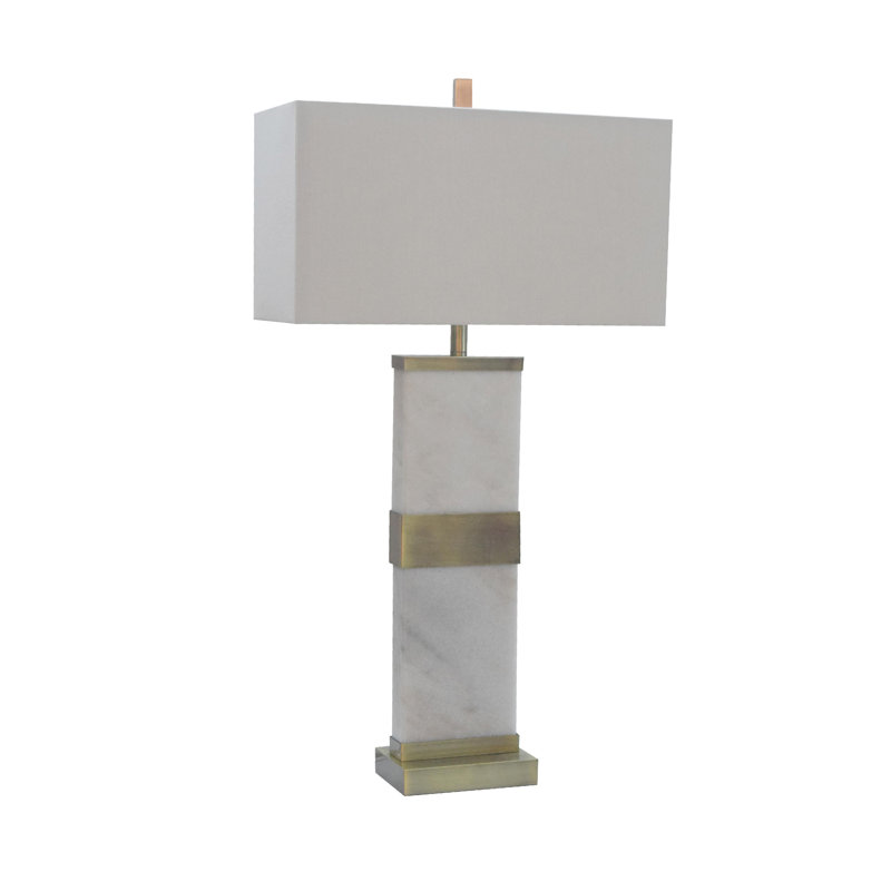 Transitional 1 Light Marble Rectangular Table Lamp
