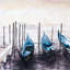 «Gondola in Italy - Marine Living», reproduction encadrée