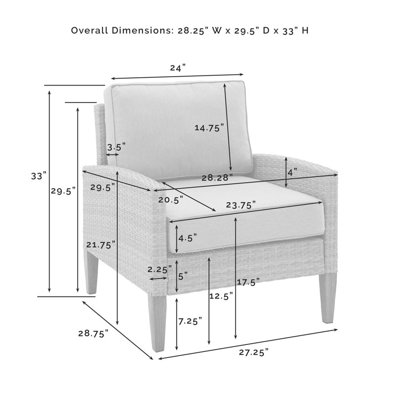 Chaise de patio avec coussins Wenner, Crème