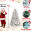 Arbre de Noël enneigé 8 pi avec 700 lumières Ul, 54 pins, pointes enneigées, structure à charnières 1754, support en métal robuste pour l'apparence des Fêtes d'hiver, feuillage véritable, design, décoration de base stable