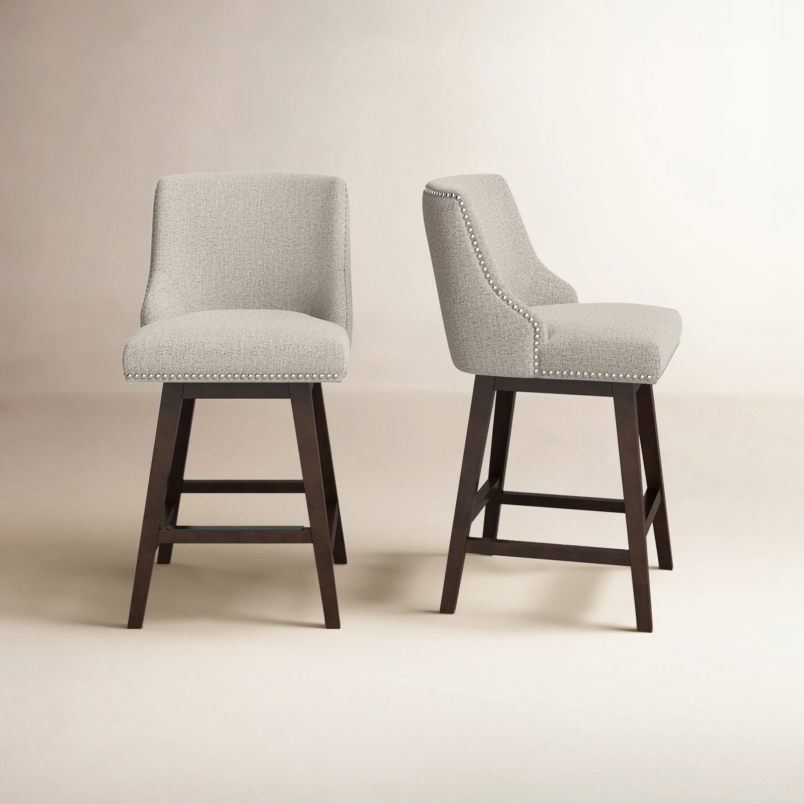 Orbay 26" Swivel Bar Stool, Nathan Ginger Tweed