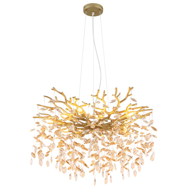 10 - Light Chandelier, Gold, Brown