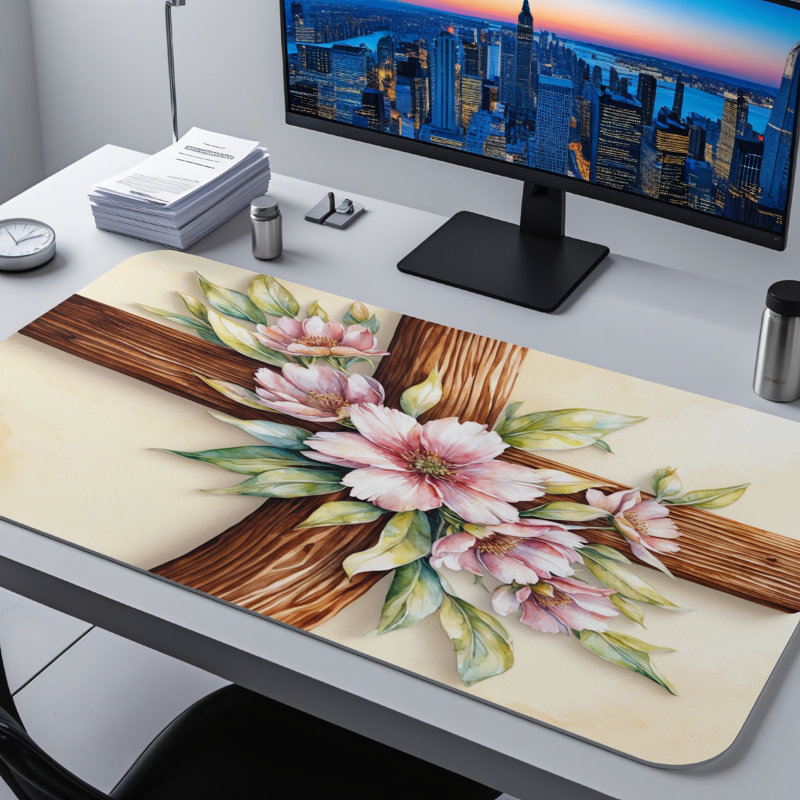Polyester Desk Pad, 14.4x12.1