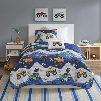 Nash Monster Truck Microfiber Reversible Quilt Set
