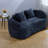 Compression Sofas, Dark Blue Chenille 2 Seat Modern Compact Home Couch