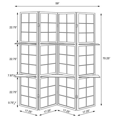 Tan and Cappuccino 4-Panel Folding Screen