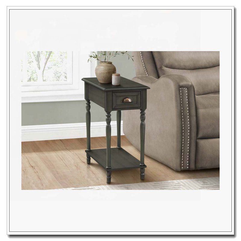 Storage 2 Tier Accent Table, End, Side Table, Nightstand, Green