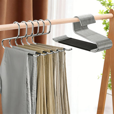 72 Pack Open Metal Pants Rack, Men's And Women's Non Slip Jeans Rack, Wardrobe Organizer For Storing Clothes, Tight Pants, Casual Pants, Tie