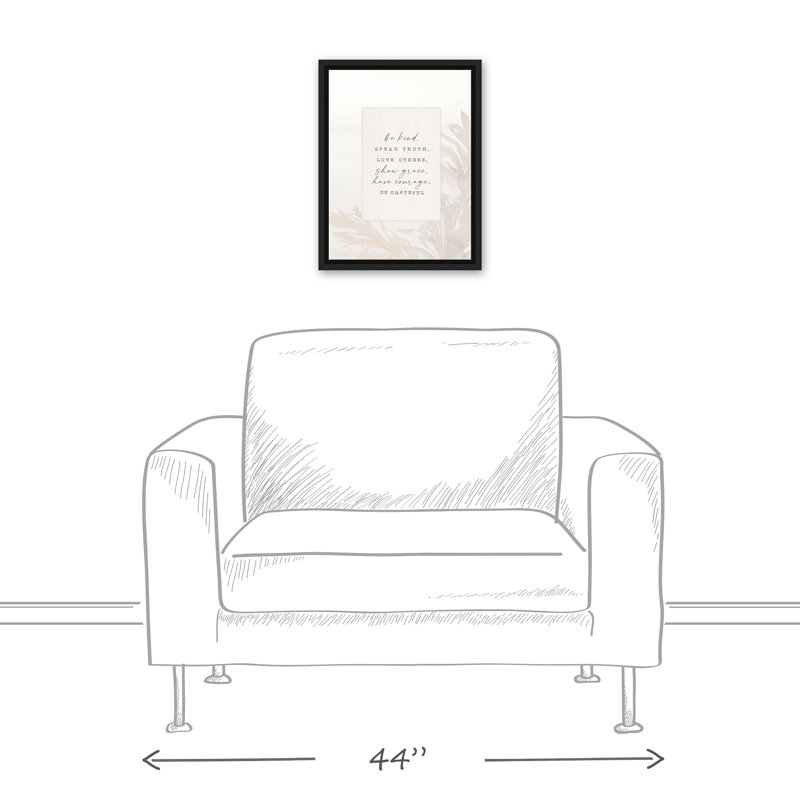 «Be Kind», reproduction encadrée sur toile, H 17,75 po x l 13,75 po x P 1,75 po