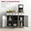 Armoire de cuisine moderne grise - Buffet avec 3 tiroirs, tablette réglable et portes pour économiser de l'espace
