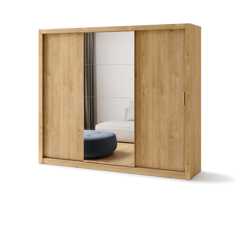 2 Door Sliding Wardrobe, Oak Shetland