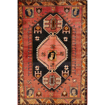 Tapis traditionnel rouge / noir Tawnya