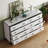 Commode double 8 tiroirs de 63 po de largeur avec pieds droits