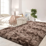 Tapis à poil long lavables et teints à la main pour salon