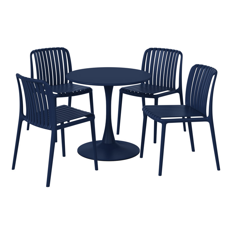 Ensemble repas extérieur pour 4 personnes, H 29 po x l 31,5 po x P 31,5 po, Navy, 4