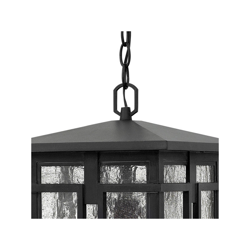Tucker Museum Black 1 -Bulb 17.5" H LED Outdoor Hanging Lantern, Incandescent