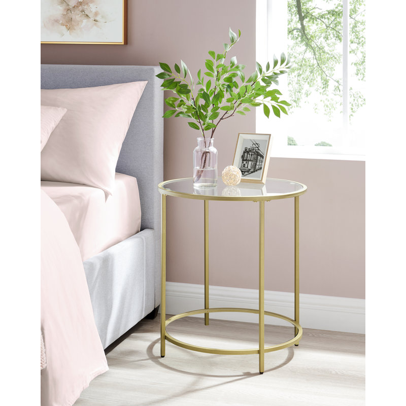 Deckland Glass Top End Table, Gold, Transparent
