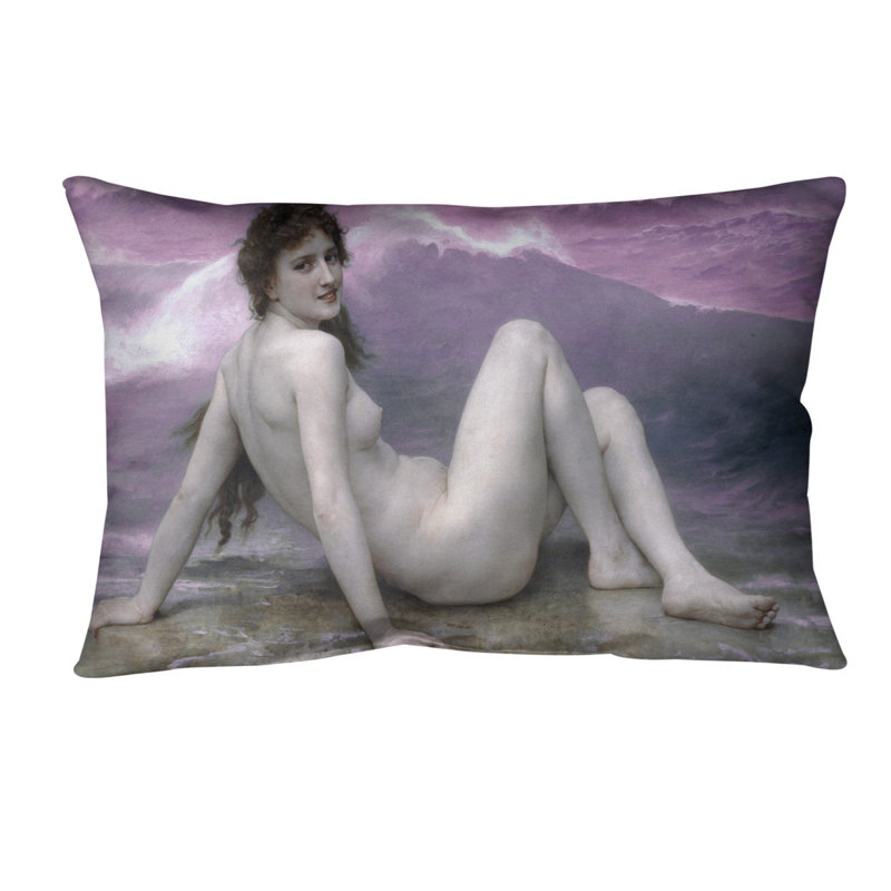 Coussin lombaire wave, 20 po x 14 po, Rose, Duvet synthétique