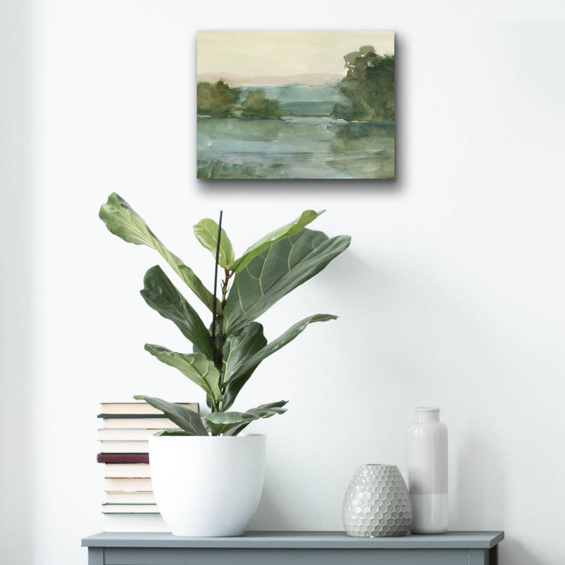  «Mauve Mountain View 2» par Ethan Harper, art mural en verre acrylique, 16 po x 12 po