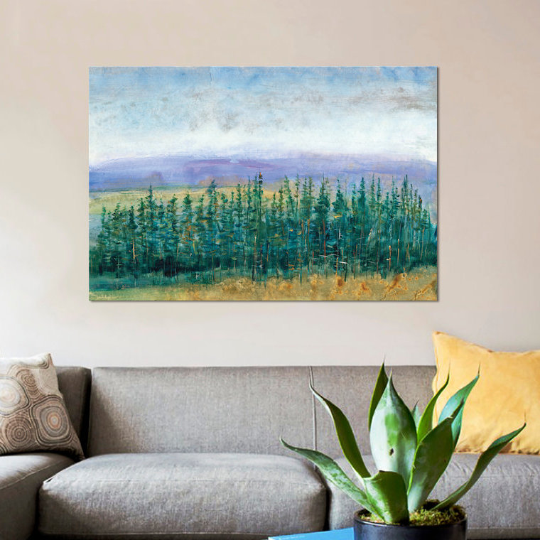« pin tops ii », impression sur toile, H 40 po x l 60 po x P 1,5 po, Pas de tapis, Toile tendue