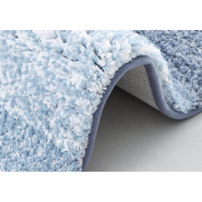Microfiber Bath Mat, Non-Slipabsorbent Bathroom Mat, Single - 60cm L x 3cm W, Blue