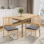 Chaise d'appoint avec chaises en bois massif et dossier en rotin (ensemble de 2)-451223320