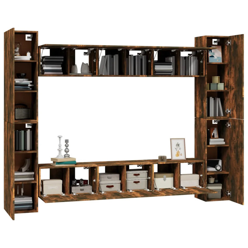 Maquoit TV Stand for TVs up to 75", Smoked Oak
