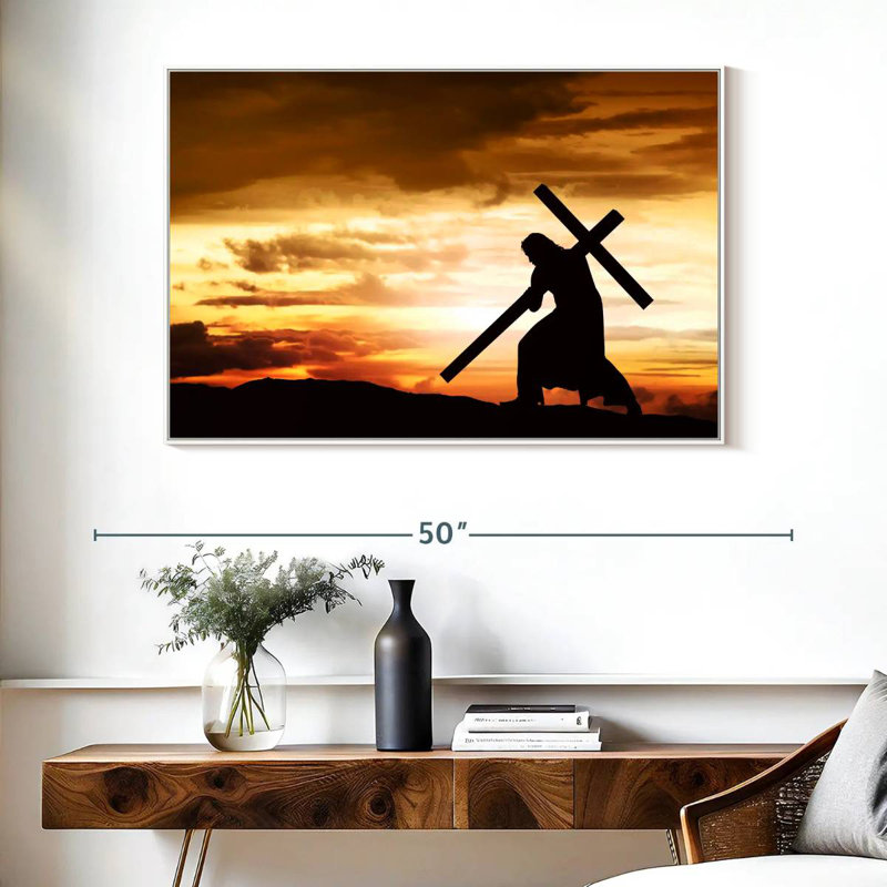 Jésus-Christ, Cadre flottant blanc, 40 po x 27 po