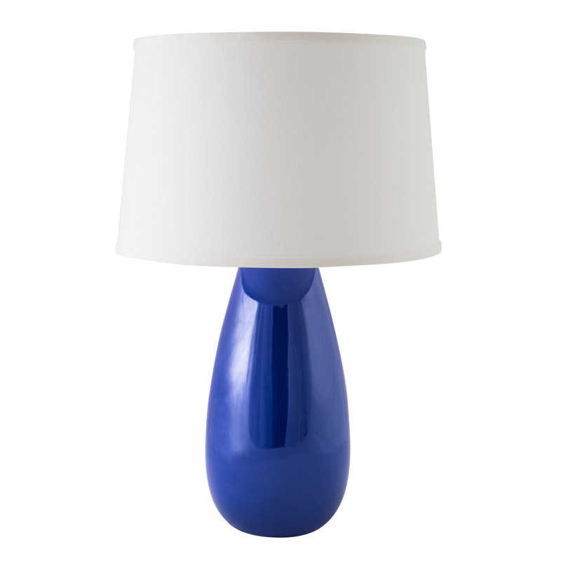 Fansler Ceramic Table Lamp, Gloss Primary Blue