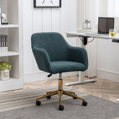 New Fabric Material Adjustable Height Swivel Office Chair For Indoor Office With Gold Legs