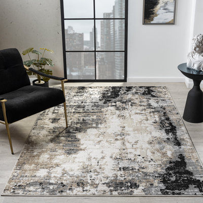 Abstract Textured High-Low Pile Area Rug