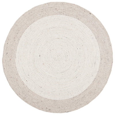 Aria Geometric Hand-Woven Wool/Cotton Beige/Ivory Area Rug