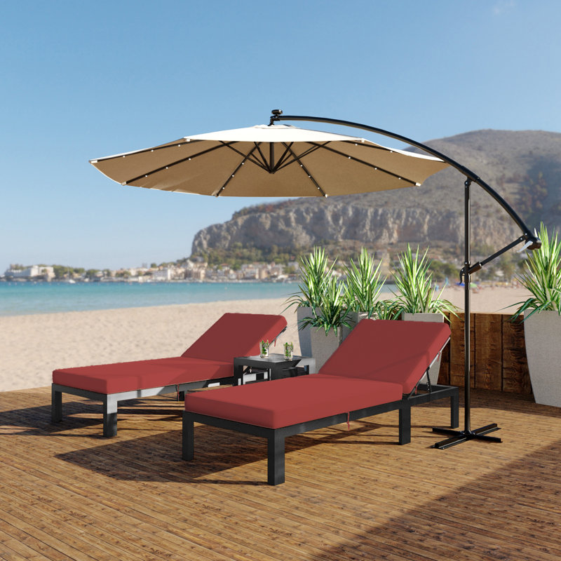 Adjustable Chaise Lounge Chair – Outdoor Patio Recliner, Poolside Lounger, Garden Lounge Chair with Headrest & Cushions, Weather & UV Resistant