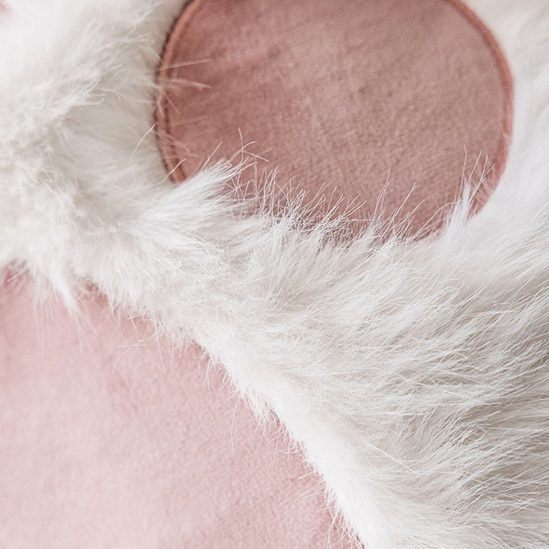 Coussin décoratif rond en forme de chat
